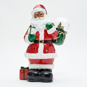Lightscapes Illuminated Santa w/ Real Snow Globe -Classic Black H227523 Defect-